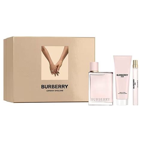 burberry her perfume 3 piece set|Burberry Her perfume boots.